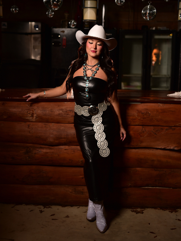 leather western dress Leather with fringe cowgirrrl dress