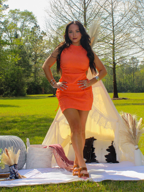 Orange Crush Side Cut Out Dress, Orange – Reesey B's Boutique