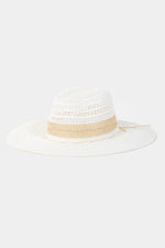 Fame Contrast Straw Braided Sun Hat
