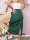 Trendy Chic Parachute Skirt, Hunter Green