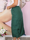 Trendy Chic Parachute Skirt, Hunter Green