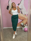 Trendy Chic Parachute Skirt, Hunter Green