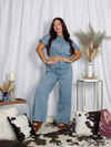 Casual Cutie Linen Pants Set, Blue