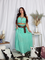 Leave Her Wild Maxi Skirt Set, Light Green