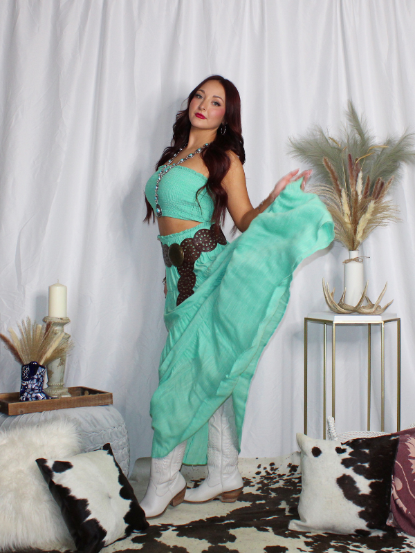 Leave Her Wild Maxi Skirt Set, Light Green