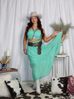 Leave Her Wild Maxi Skirt Set, Light Green