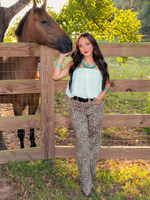 Live Wild Wide Leg Jeans, Leopard Print