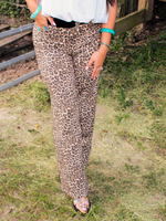Live Wild Wide Leg Jeans, Leopard Print