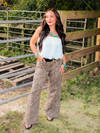 Live Wild Wide Leg Jeans, Leopard Print