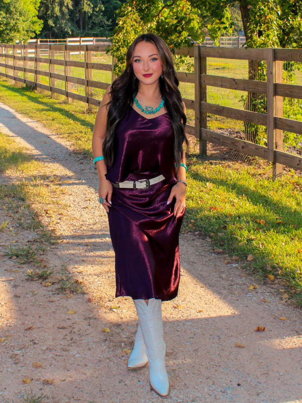Good Taste Satin Skirt, Dark Cherry
