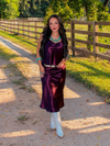 Good Taste Satin Top, Dark Cherry