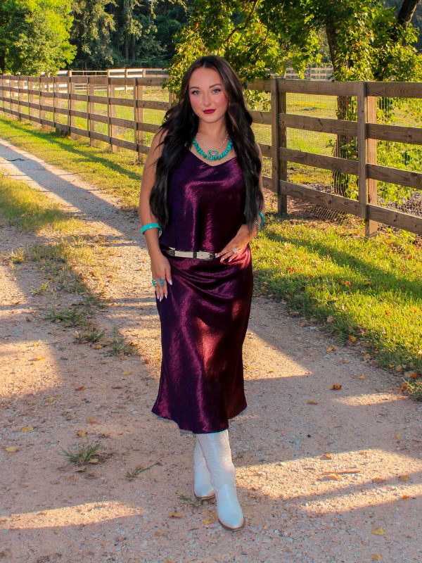 Good Taste Satin Top, Dark Cherry