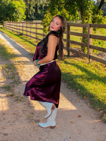 Good Taste Satin Top, Dark Cherry