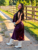 Good Taste Satin Top, Dark Cherry