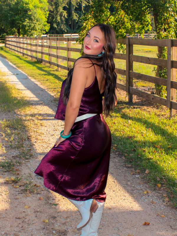 Good Taste Satin Top, Dark Cherry