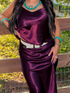 Good Taste Satin Top, Dark Cherry