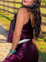 Good Taste Satin Top, Dark Cherry