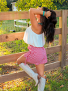 Bubbly Strapless Bubble Hem Top, White