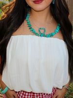 Bubbly Strapless Bubble Hem Top, White