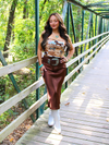 New Love Satin Maxi Skirt, Brown