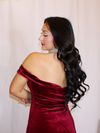 Kiss Me Under The Mistletoe Velvet Dress, Red