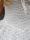 Concert Cutie Floral Textured Knit Mini Dress, White
