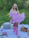 Lola Gingham Smocked Ruffle Dress, Pink