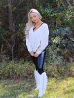 Made for You V-neck Long Sleeve Sweater, Cream