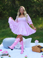 Lola Gingham Smocked Ruffle Dress, Pink
