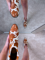 Cow Print Cutie Booties, Brown