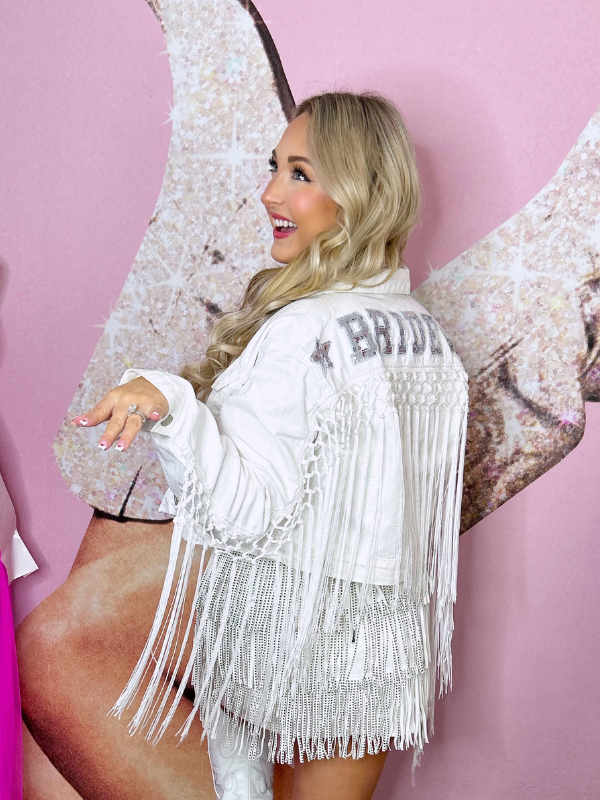 Fringe sales jacket white