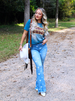 Howdy Cowboy Cropped T-Shirt, Teal
