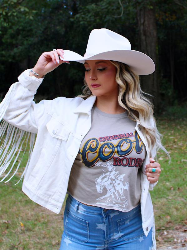 Original Cool Rodeo Cropped T-Shirt, Stone