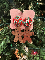 Gingerbread Beaded/Acrylic Earrings, Brown